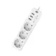 Мережевий фільтр LogicPower PREMIUM LP-X3 USB 2 м White (2200 Вт)
