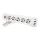 Сетевой фильтр Voltronic F25U 5 розеток EU + 3 USB + PD 2 м White