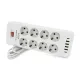 Сетевой фильтр Voltronic F34U 8 розеток EU + 4 USB + 2 PD White