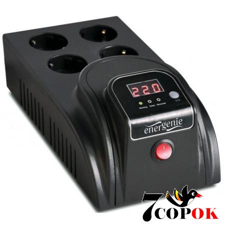Стабілізатор напруги Energenie EG-AVR-E1000-01, 220 вольт 0.6 кВт