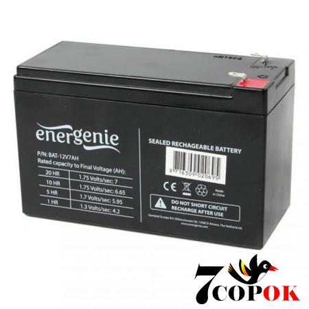 Акумулятор 12 вольт 7 ампер годин Energenie BAT-12V7AH, AGM, купити