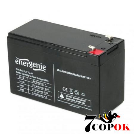 Акумулятор EnerGenie BAT-12V7.2AH, AGM свинцево-кислотний, купити