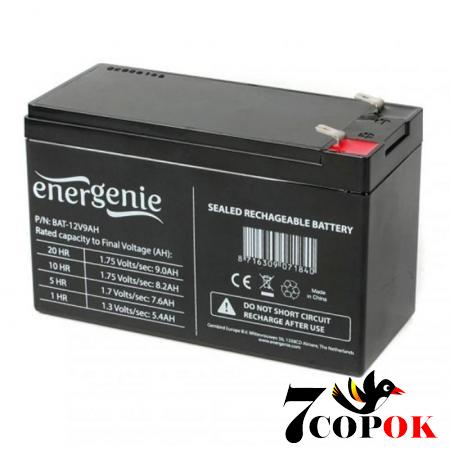 Аккумулятор EnerGenie BAT-12V9AH, AGM свинцово-кислотный, купить