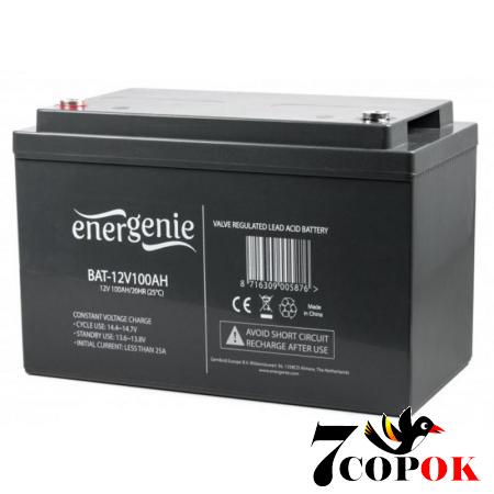 Аккумулятор EnerGenie BAT-12V100AH, AGM свинцово-кислотный, купить