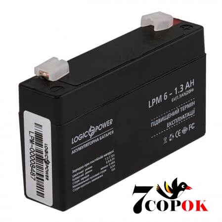 Аккумулятор для ИБП LogicPower LPM 6-1,3 AH 4157, AGM свинцово-кислотный, купить