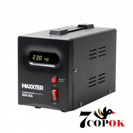 Стабилизатор напряжения Maxxter MX-AVR-S500-01, 220 вольт 0.30 кВт, купить