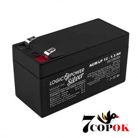 Акумулятор LogicPower AGM LP 12 - 1,3 AH 2674, AGM свинцево-кислотний