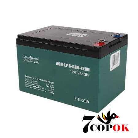 Тяговый аккумулятор LogicPower LP 6-DZM-12 Ah под Болт М5