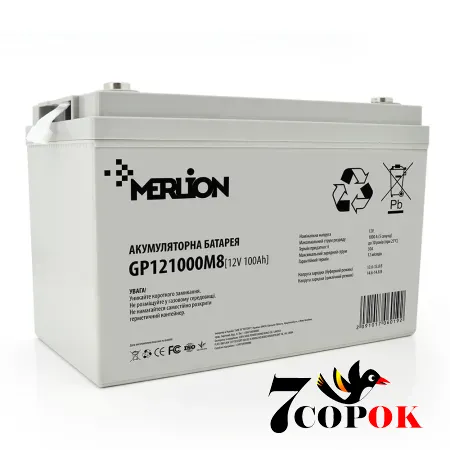 Акумулятор Merlion AGM GP121000M8 12 V 100 Ah, AGM свинцево-кислотний