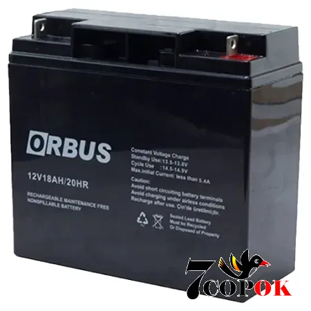 Акумулятор Orbus ORB1218 AGM 12V 18 Ah, AGM свинцево-кислотний, купити