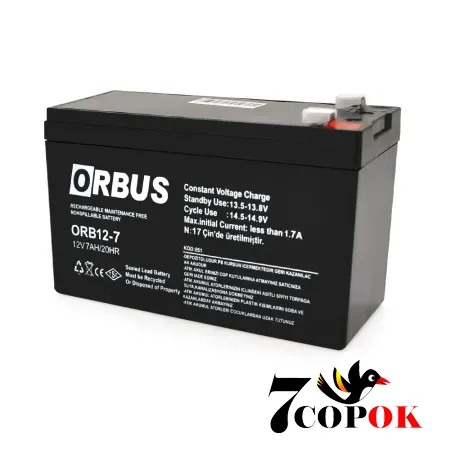 Акумулятор Orbus ORB1270 AGM 12V 7Ah, AGM свинцево-кислотний, купити