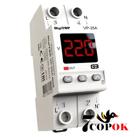 Купити реле напруги DigiTOP VP-25A M2R в Україні