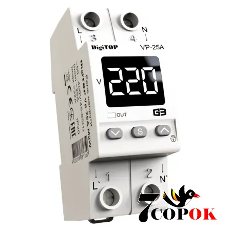 Купити реле напруги DigiTOP VP-25A M2W в Україні