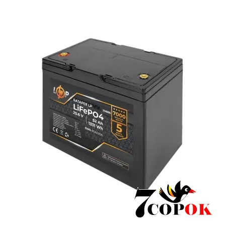 Акумулятор LogicPower LP LiFePO4 24V (25,6V) 52 Ah (1331Wh) (BMS 80A/40А) літій-залізо-фосфатний