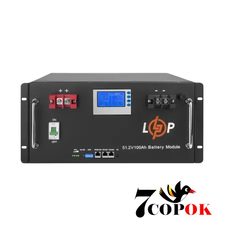 Аккумулятор LogicPower LP LiFePO4 48V 100 Ah (5120Wh) (Smart BMS 100A) з LCD RM, литий-железо-фосфатный