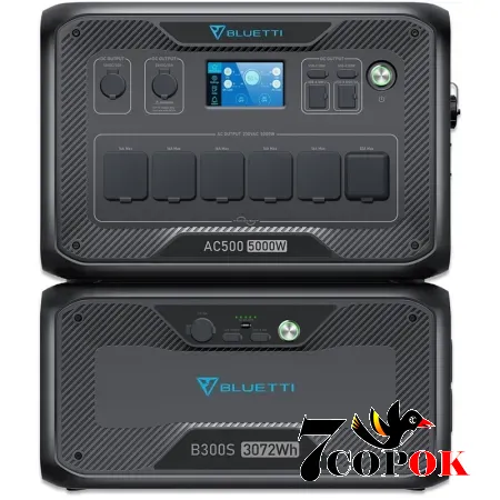 Портативна зарядна станція для дому Bluetti AC500 5000W + акумуляторний модуль B300S (5.0 кВт)