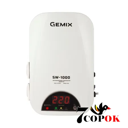Стабилизатор напряжения Gemix SW-1000, 220 вольт 0.7 кВт, купить