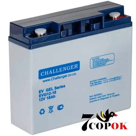 Гелевий акумулятор Challenger EVG12-18, купити в Україні