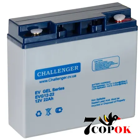 Гелевий акумулятор Challenger EVG12-22, купити в Україні
