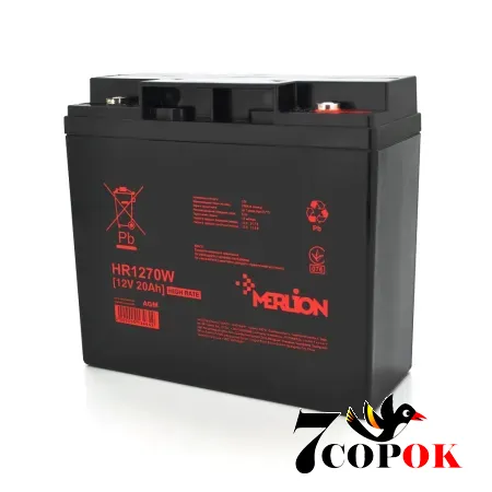 Акумулятор Merlion HR1270W, 12V 20Ah, AGM свинцево-кислотний, купити
