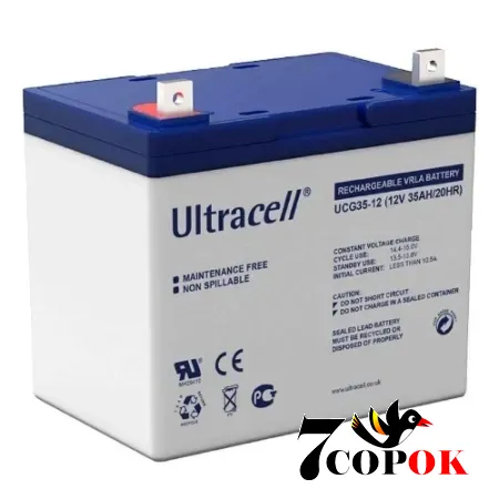 Гелевий акумулятор Ultracell UCG35-12 GEL 12V 35 Ah, купити в Україні