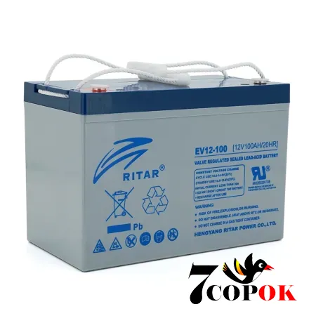 Акумулятор RITAR EV12-100 12V 100Ah, AGM свинцево-кислотний тяговий