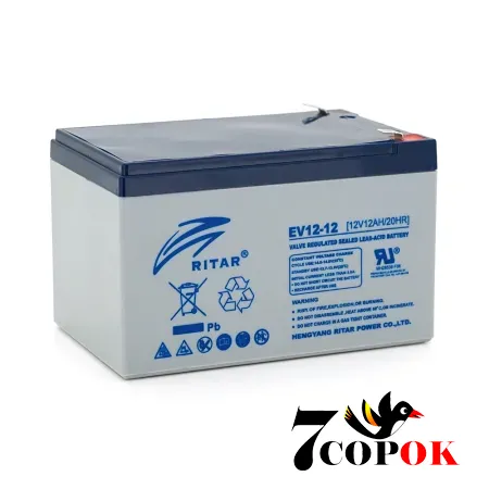 RITAR EV12-12 12V 12Ah - Тяговий акумулятор малої ємності