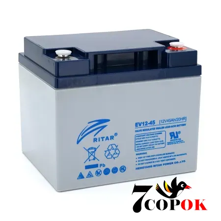 Акумулятор RITAR EV12-45 12V 45Ah, AGM свинцево-кислотний тяговий