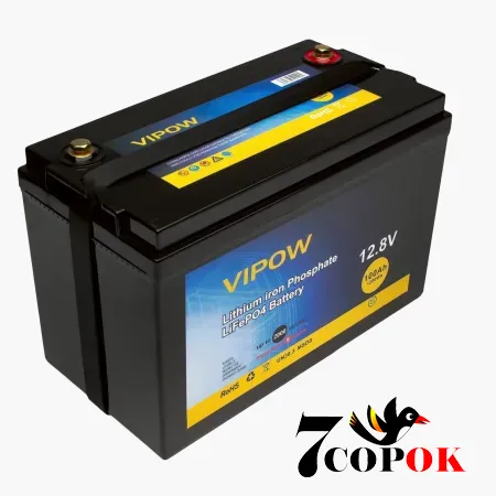 Акумулятор Vipow LiFePO4 12,8V 100Ah, літій-залізо-фосфатний, купити