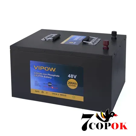 Акумулятор Vipow LiFePO4 51,2V 200Ah, літій-залізо-фосфатний, купити