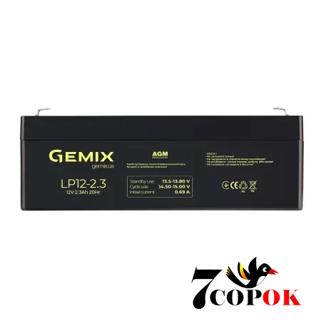 Акумулятор Gemix AGM LP12-2.3, свинцево-кислотний, купити