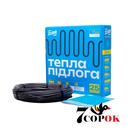 Двожильний нагрівальний кабель Zubr DC Cable 17 / 210 Вт для теплої підлоги