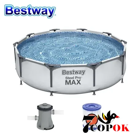 Бассейн каркасный для дачи Bestway 56408 (305 x 76см) Steel Pro Frame Pool