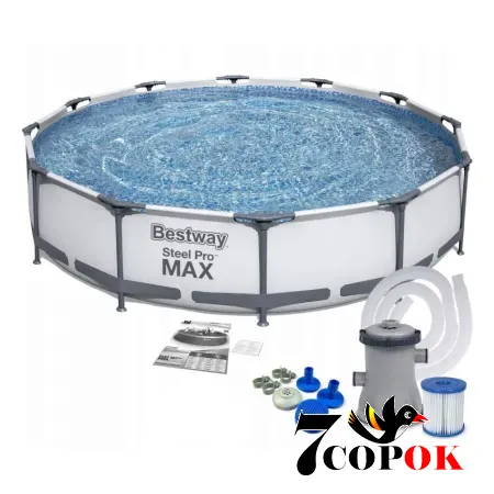 Басейн каркасний для дачі Bestway 56416 (366 x 76см) Steel Pro Frame Pool
