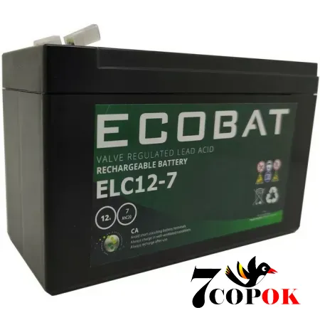 Акумулятор ECOBAT ELC12-7, AGM свинцево-кислотний, купити в Україні