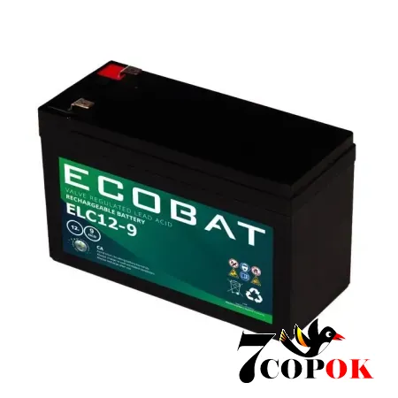 Акумулятор ECOBAT ELC 12-9, AGM свинцево-кислотний, купити в Україні