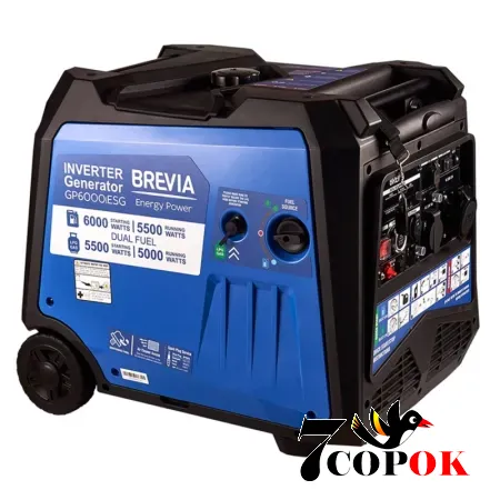 Инверторный генератор Brevia GP6000iESG, 5.0 кВт, купить в Украине
