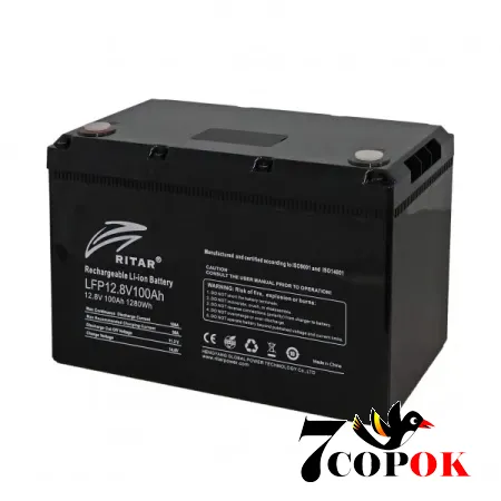Акумулятор Ritar LiFePo4 LFP 12.8V 100Ah G1, літій-залізо-фосфатний