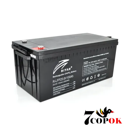Акумулятор Ritar LiFePO4 25,6V 100Ah 2560Wh BMS50A, літій-залізо-фосфатний