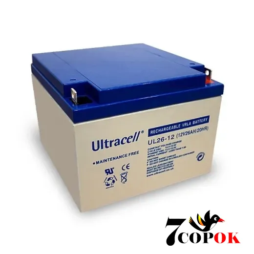 Акумулятор Ultracell UL26-12 AGM 12V 26 Ah, AGM свинцево-кислотний