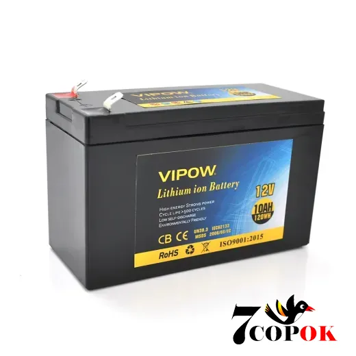 Літій іонний акумулятор Vipow 12 V 10Ah (Li-ion 18650), купити