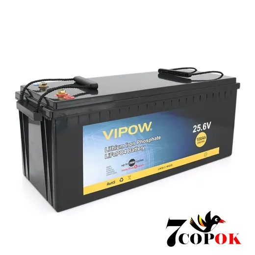 Акумулятор Vipow LiFePO4 25,6V 100Ah, літій-залізо-фосфатний, купити