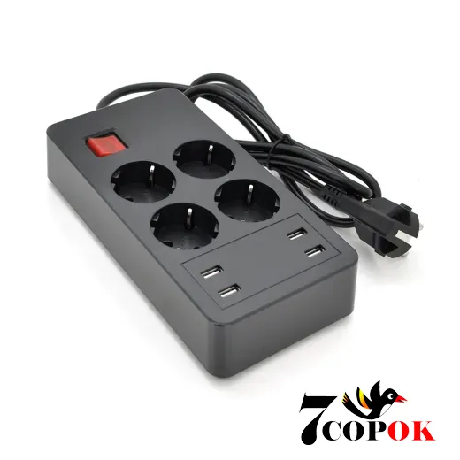 Сетевой фильтр Voltronic P-EU4U4S 250V/4000W Black, купить
