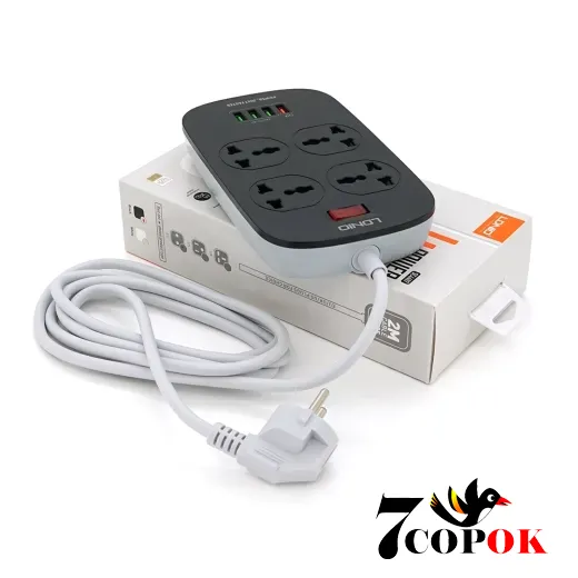 Сетевой фильтр LDNIO SC4407 4 Розетки + 4 USB, купить в Украине