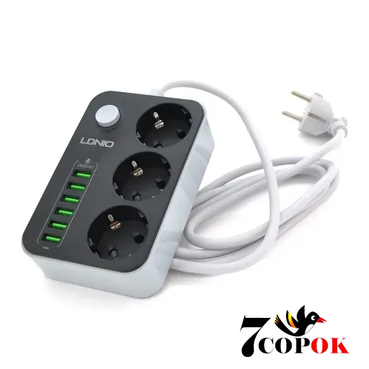 Сетевой фильтр LDNIO SE3631 3 Розетки + 6 USB, купить в Украине