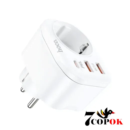 Мережевий фільтр HOCO NS3 White, купити в Україні