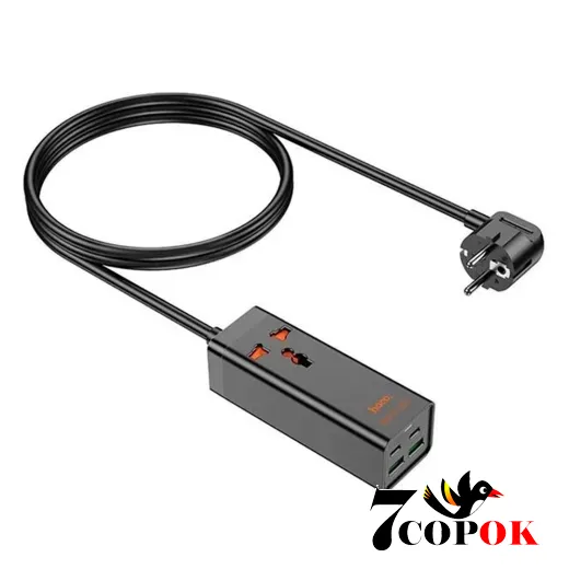 Сетевой фильтр HOCO AC10A Black, купить в Украине
