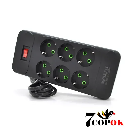 Сетевой фильтр Voltronic F33 6 розеток EU 2 м Black, купить