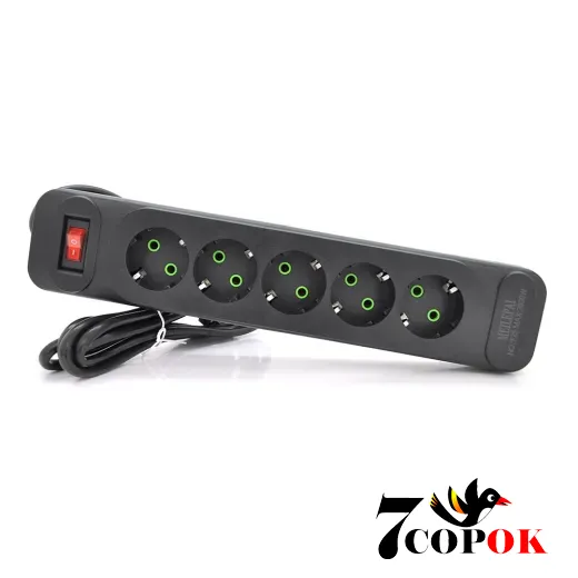 Сетевой фильтр Voltronic F25 5 розеток EU 2 м Black, купить