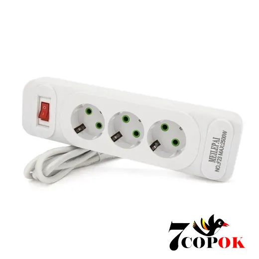 Сетевой фильтр Voltronic F23 3 розетки EU 2 м White, купить